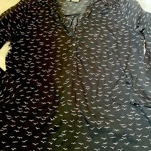 EUC H&M 3/4 sleeve bird top